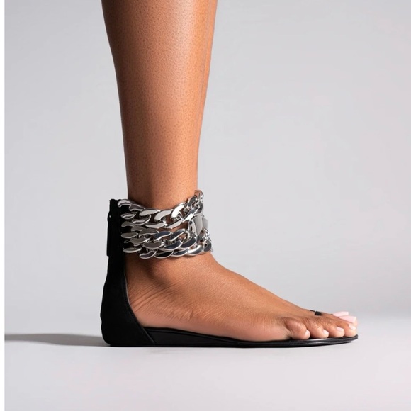 Women's Silver Chain Sandals - Picture 3 of 10